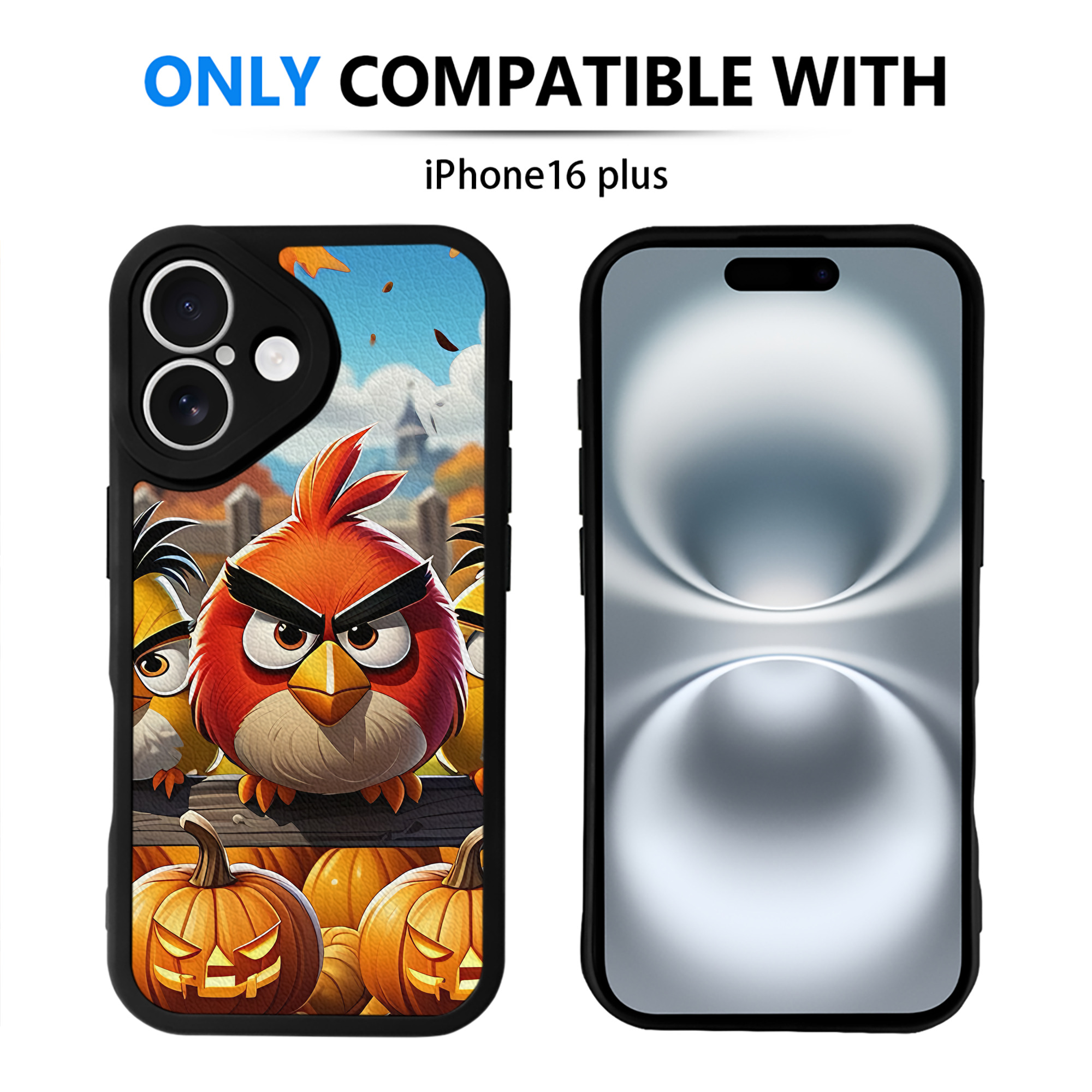 （画像用） Angry Birds アングリーバード 【iPhone 16シリーズ対応】シリコンスマホケース（レザー調） 材質：シリコン